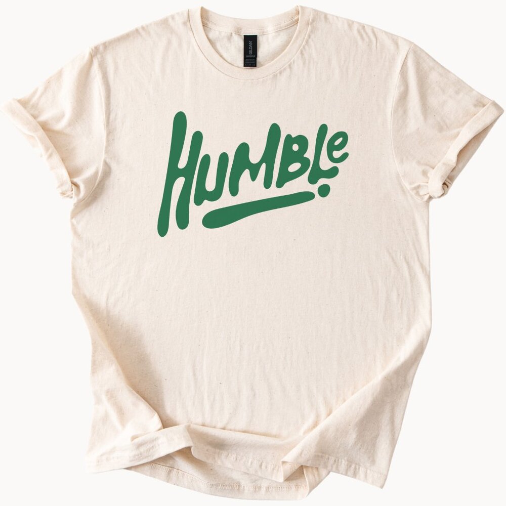 Humble Green Script Graphic T-Shirt Casual Top